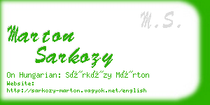 marton sarkozy business card